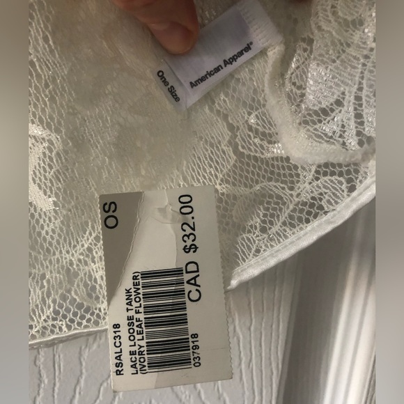 American Apparel Ivory Lace Sleeveless Tank - Picture 7 of 8